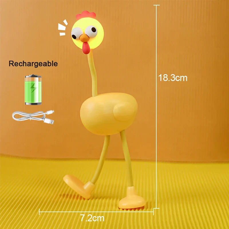 Funny Chicken Night Light Rechargeable LED Desk Lamp