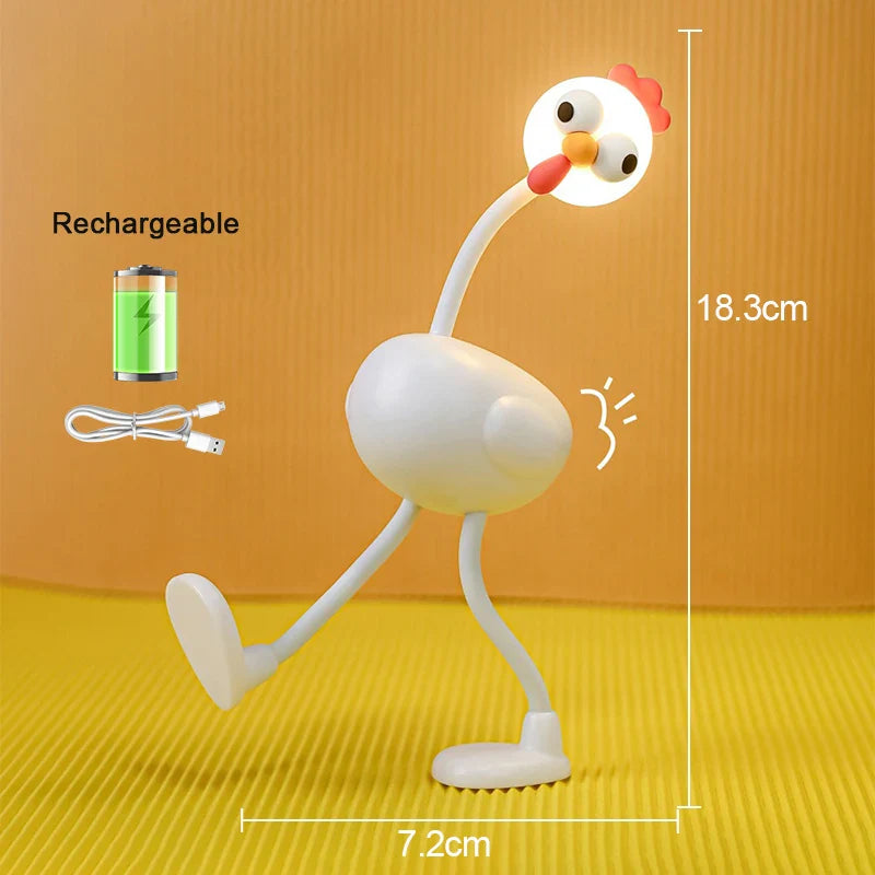 Funny Chicken Night Light Rechargeable LED Desk Lamp